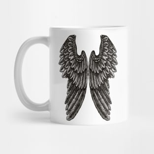 Angel Wings | Vintage Wings | Black and White | Mug